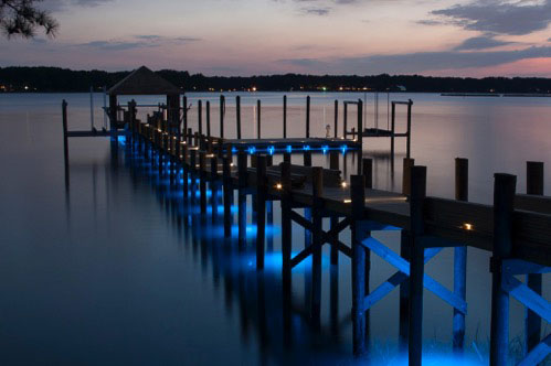 Blue LED Dock Deck & Marina Lighting Enhancements 